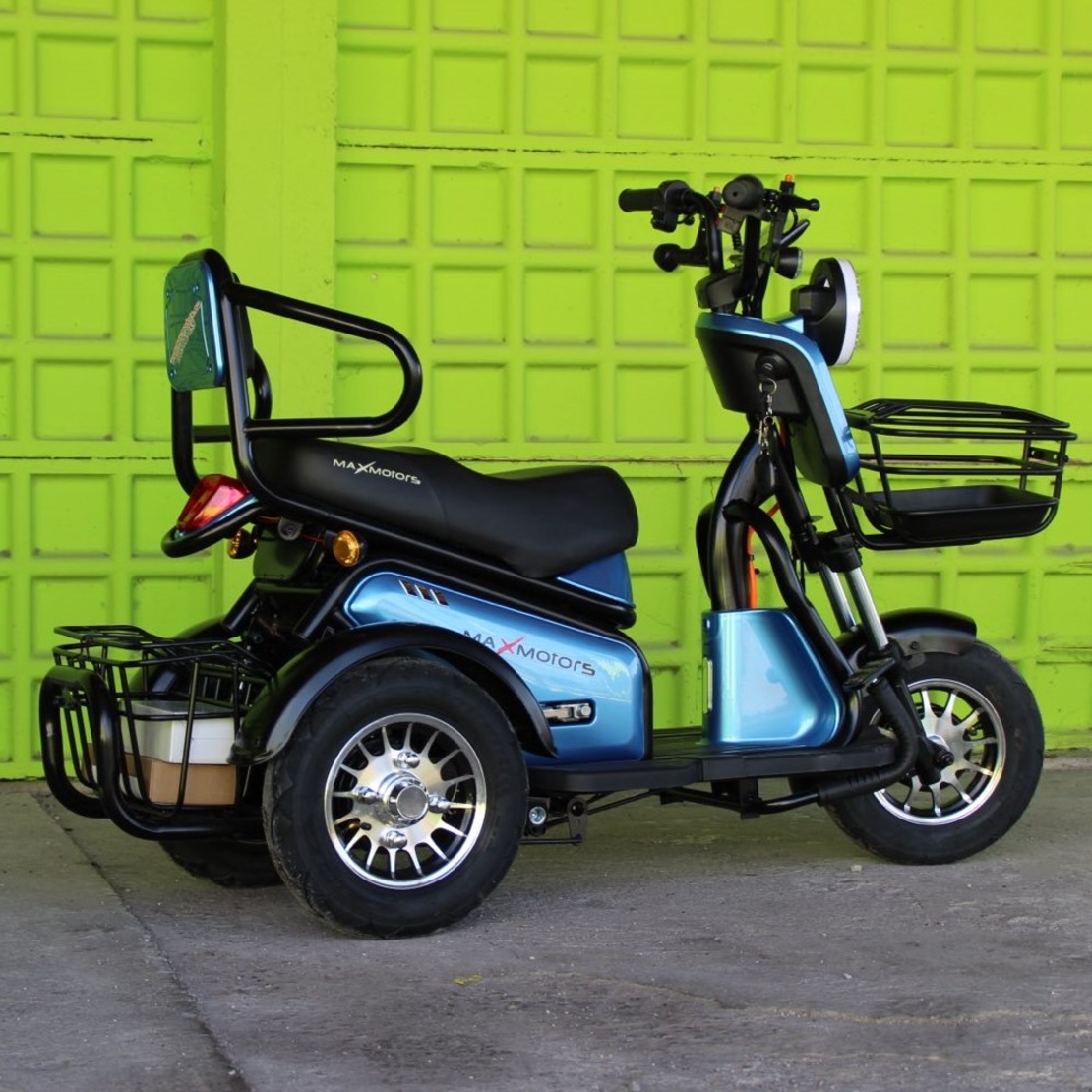 Двуместна електрическа триколка MaxMotors Pudding 1800W-48V-20Ah-BLUE