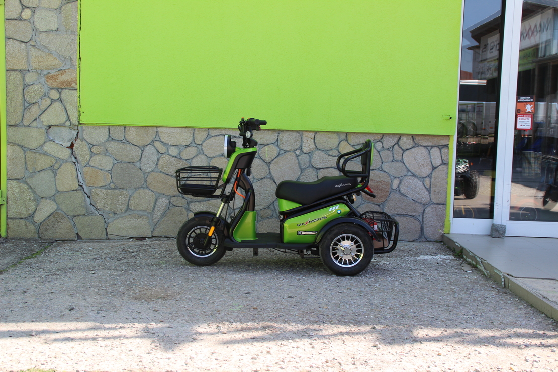 Двуместна електрическа триколка MaxMotors Pudding 1800W-48V-20Ah GREEN