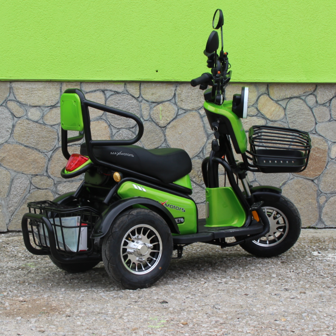 Двуместна електрическа триколка MaxMotors Pudding 1800W-48V-20Ah GREEN