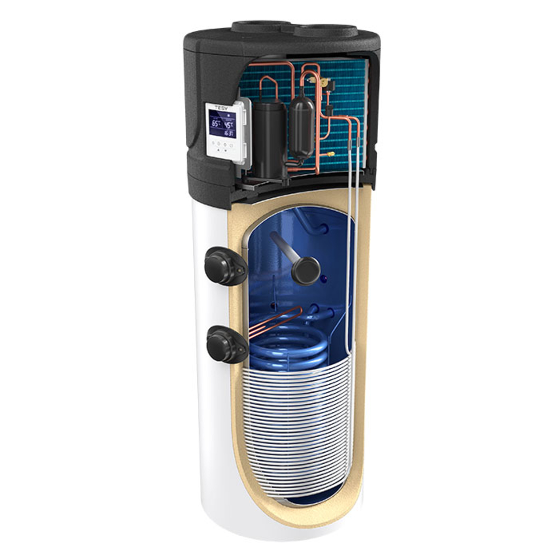 Термодинамичен бойлер Tesy AquaТhermica HPWH 2.1 260 U 02 S със серпентина