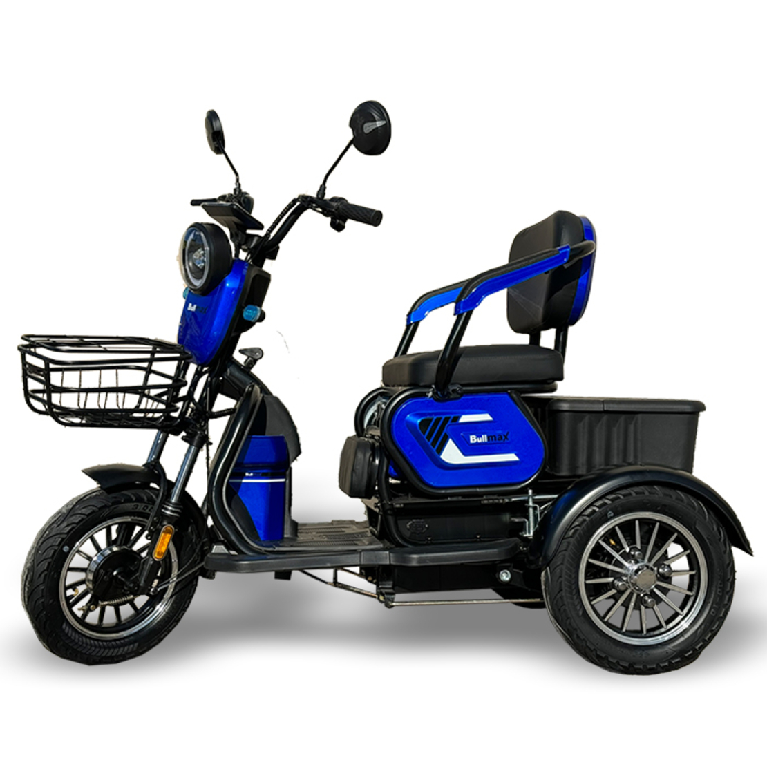 Електрическа двуместна триколка С1 | Синя, 1500W, 48/20Аh