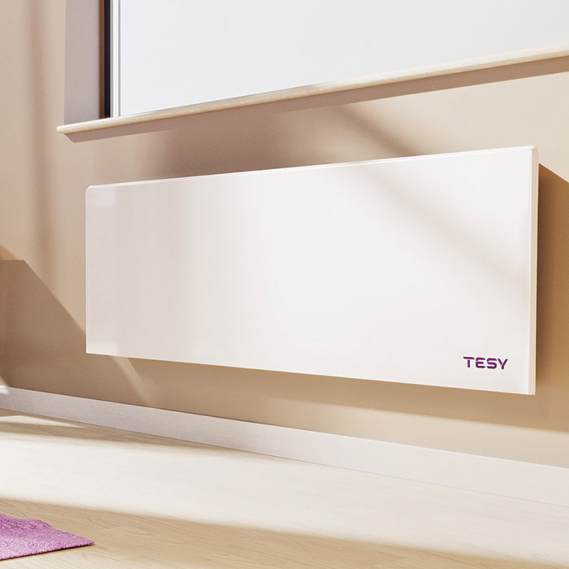 Конвектор TESY FinEco CN 06 100 EA CLOUD AS W с функция AirSafe, 1000W, Електронен термостат