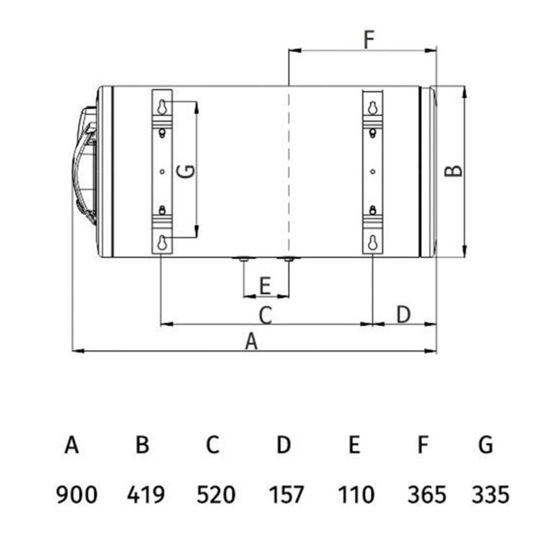 Хоризонтален бойлер Tedan Standard BT 80 Inox ХЛ - неръждаем