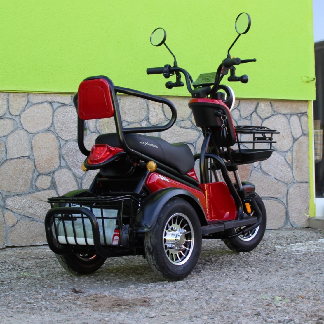 Двуместна електрическа триколка MaxMotors Pudding 1800W-48V-20Ah RED