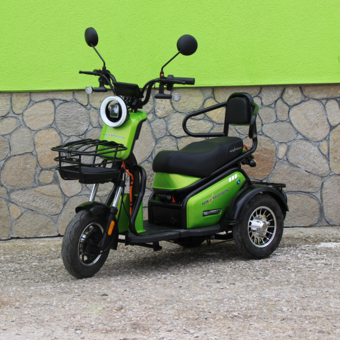 Двуместна електрическа триколка MaxMotors Pudding 1800W-48V-20Ah GREEN