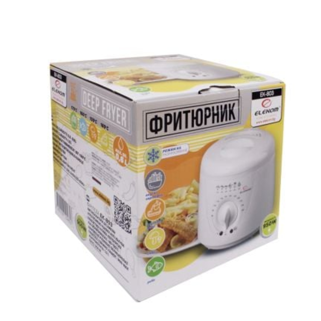 Фритюрник ЕК-803, 1,0 Литър, 950W, Кошница с дръжка, Терморегулатор 80-190°С