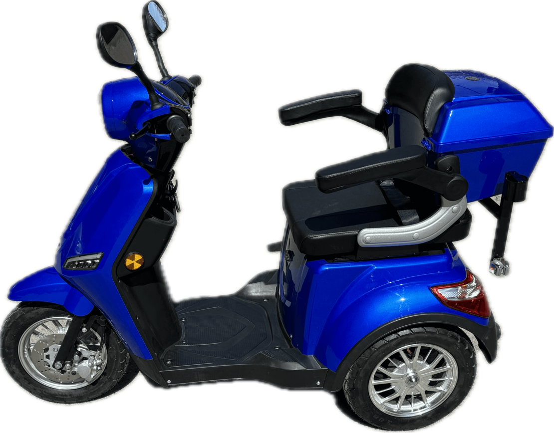 Електрическа триколка В1 | Синя, 1500W, 5 батерии, 2024