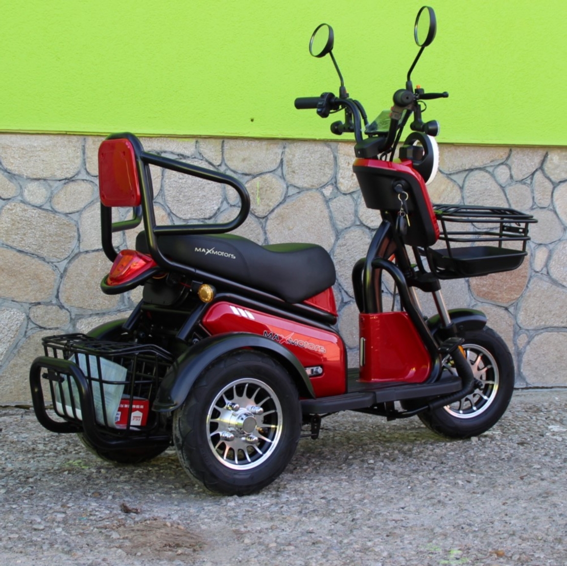 Двуместна електрическа триколка MaxMotors Pudding 1800W-48V-20Ah RED