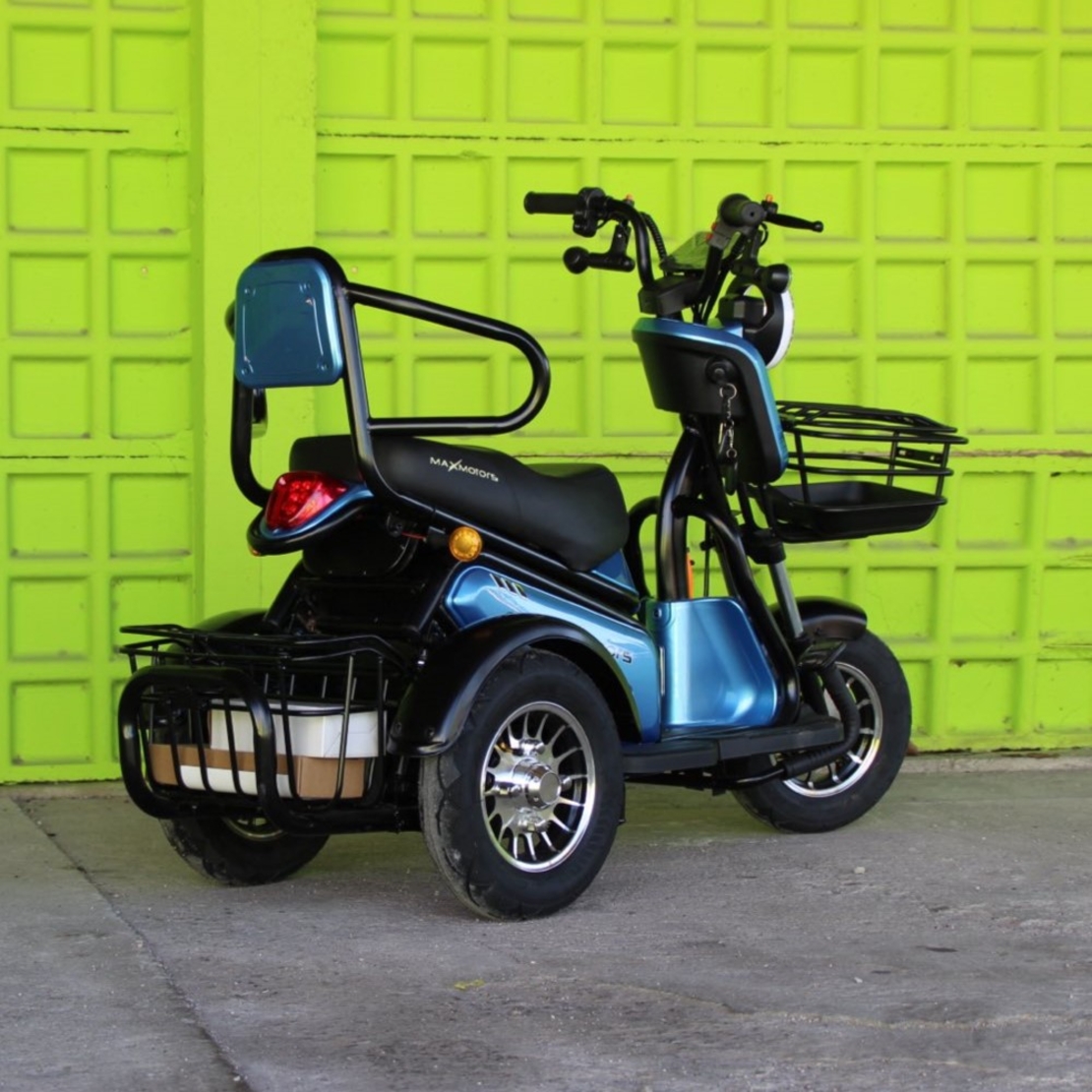 Двуместна електрическа триколка MaxMotors Pudding 1800W-48V-20Ah-BLUE