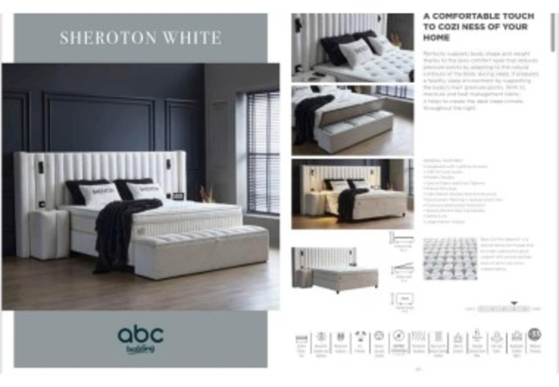ЛЕГЛО С ПОВДИГАЩ МЕХАНИЗЪМ SHERATON WHITE 160/200