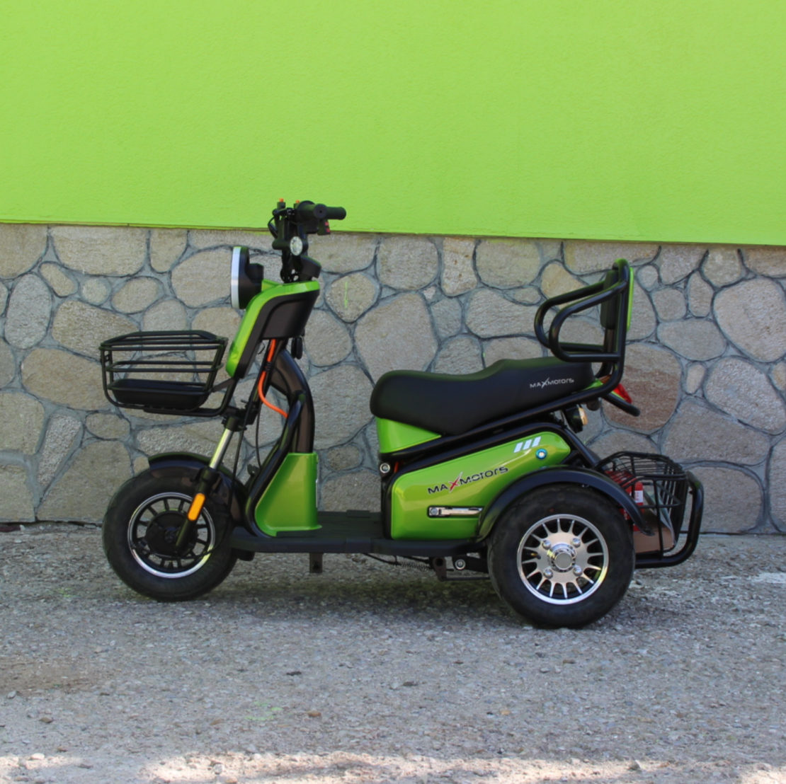 Двуместна електрическа триколка MaxMotors Pudding 1800W-48V-20Ah GREEN