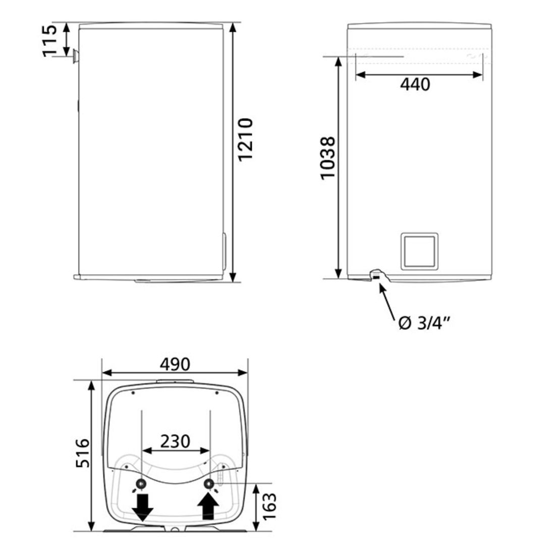 Вертикален бойлер Atlantic Steatite Cube WiFi 150