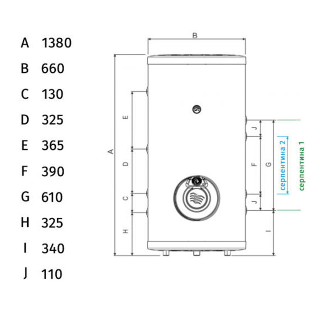 Стоящ бойлер Tedan Comby inox BT 200л, 6kW - неръждаем с две серпентини