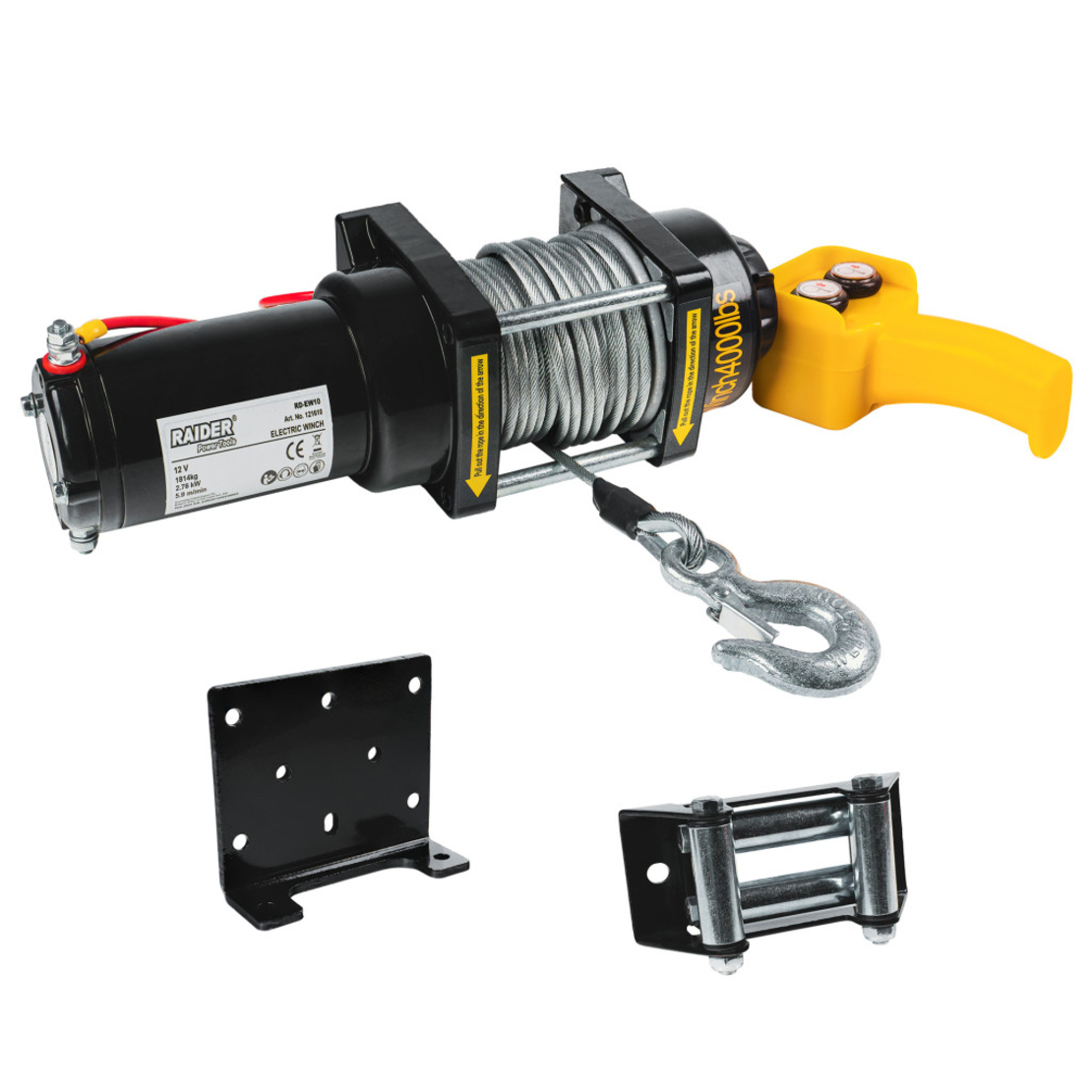 Автолебедка 12V 1814kg 4000lbs 2.76 kW Ø6.3mm 15m RD-EW10