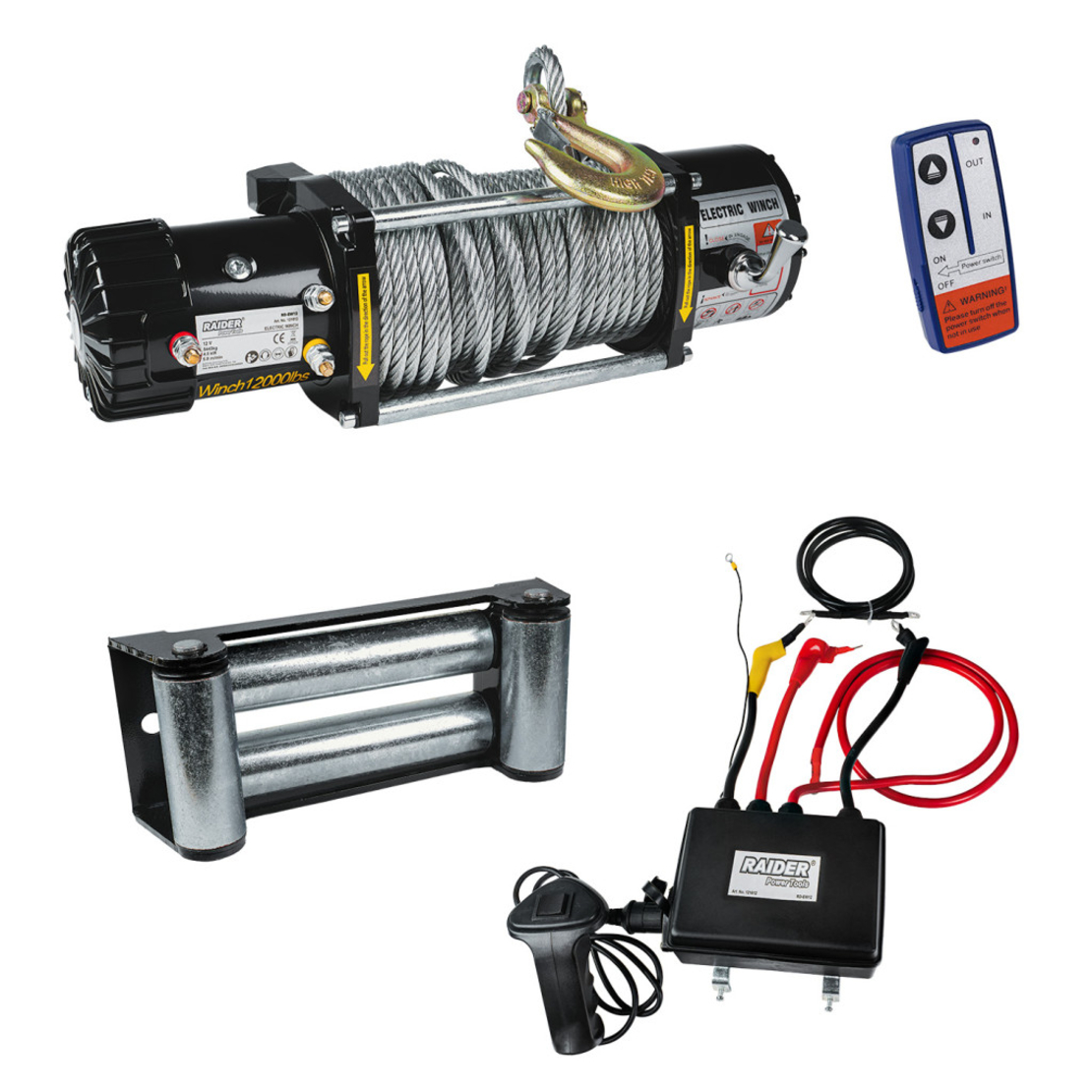 Автолебедка 12V 5443kg 12000lbs 4.5 kW Ø9.5mm 29m RD-EW12