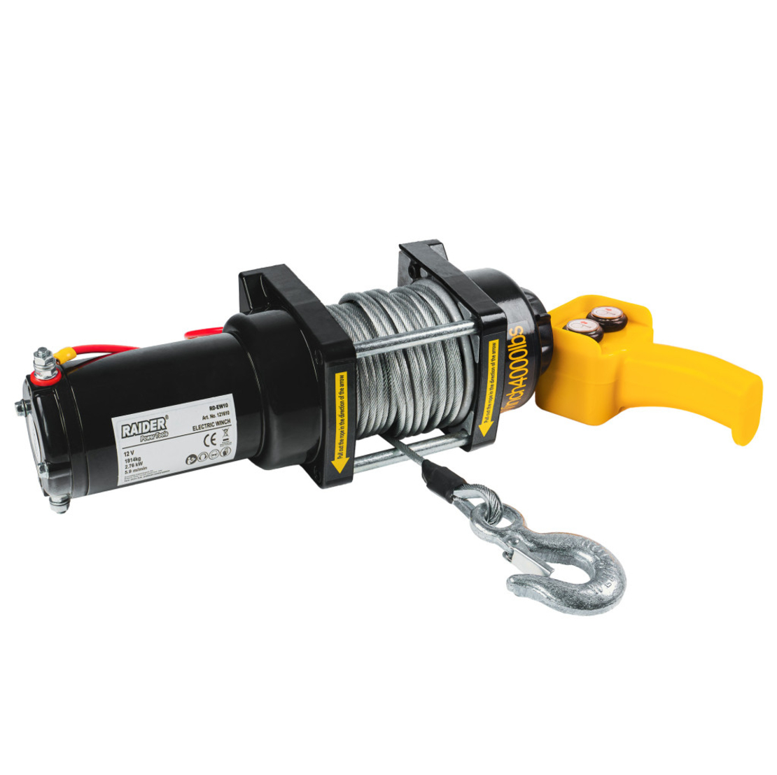 Автолебедка 12V 1814kg 4000lbs 2.76 kW Ø6.3mm 15m RD-EW10