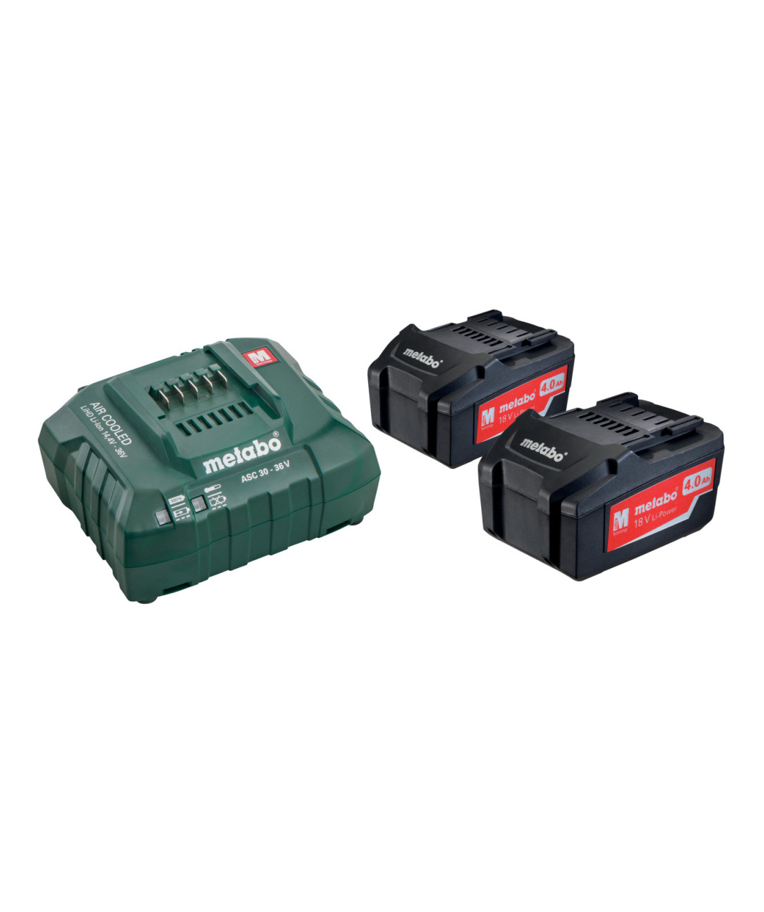 Базов комплект акумулатори 18V ASC 30-36 + 2x4.0Ah LiPower