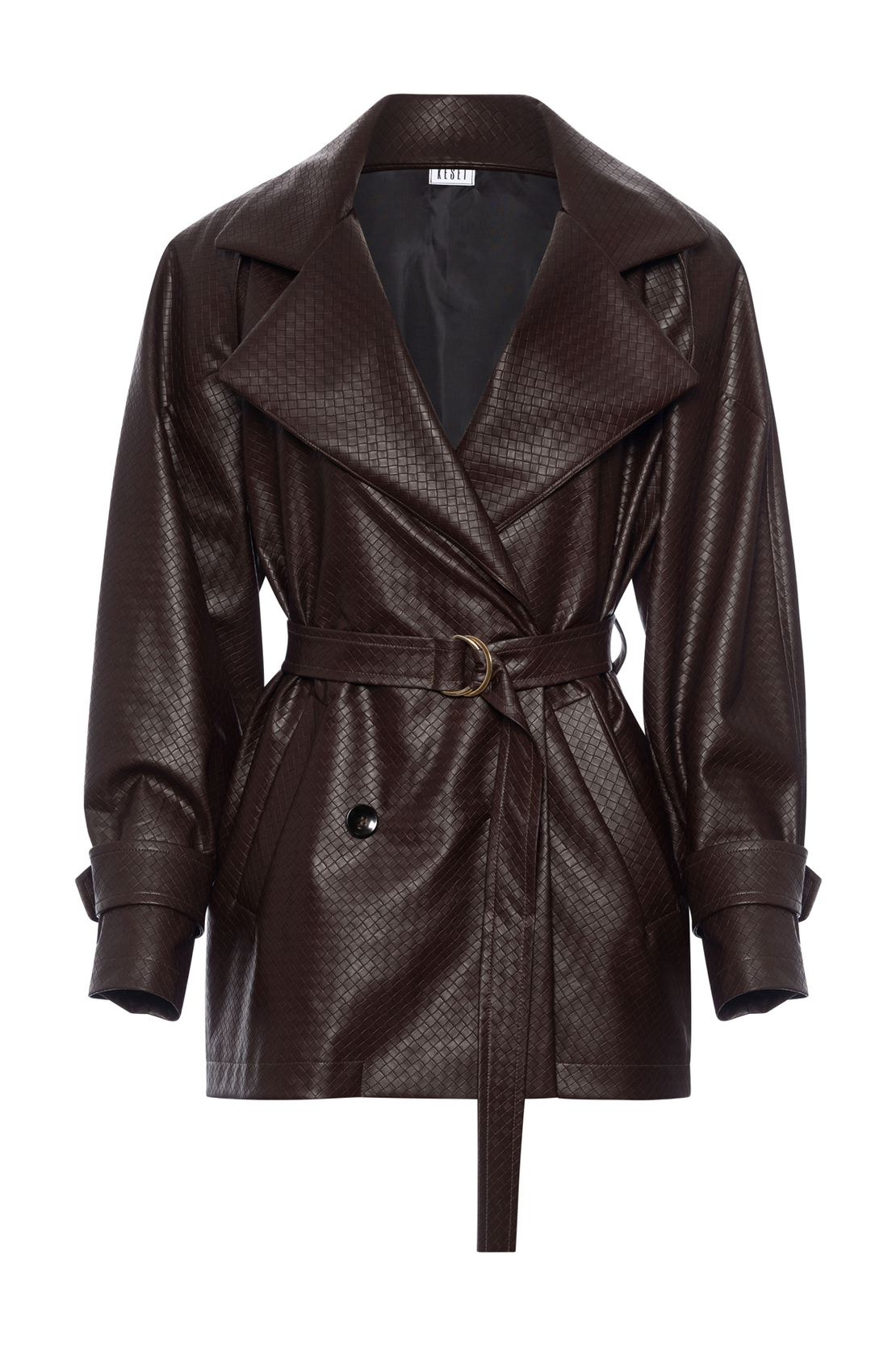 NAMELESS Leather short Trench coat