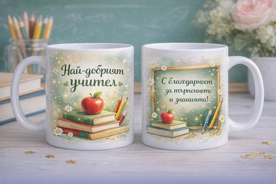 Чаша „Благодарим Ви, учителю“ – Подарък за учител