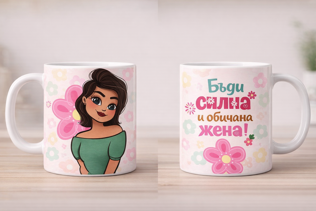 Чаша „Бъди силна и обичана жена“ – подарък за жена