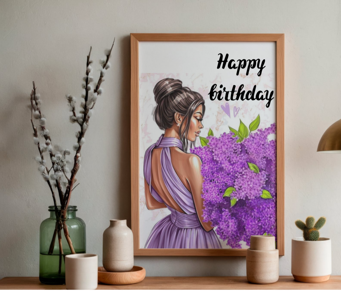 Рамка за рожден ден ''ДАМАТА С ЛЮЛЯЦИТЕ ''