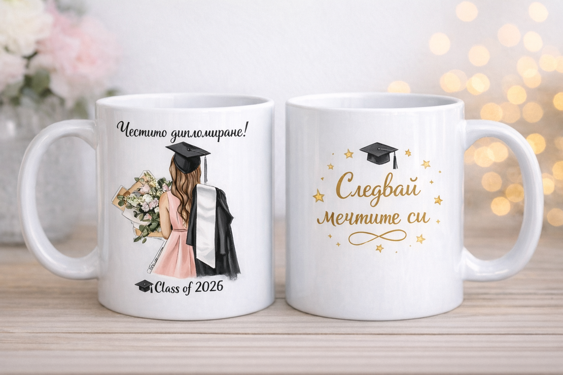 Чаша „Честито дипломиране – Следвай мечтите си“ Class of 2026