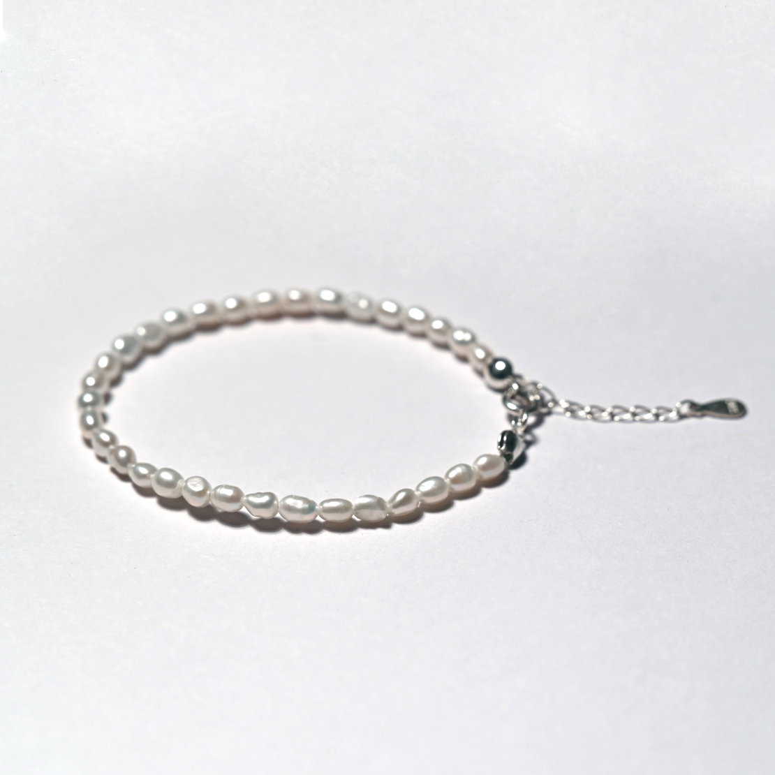 Sterling Silver 925 Bracelet with Mini White Freshwater Pearls