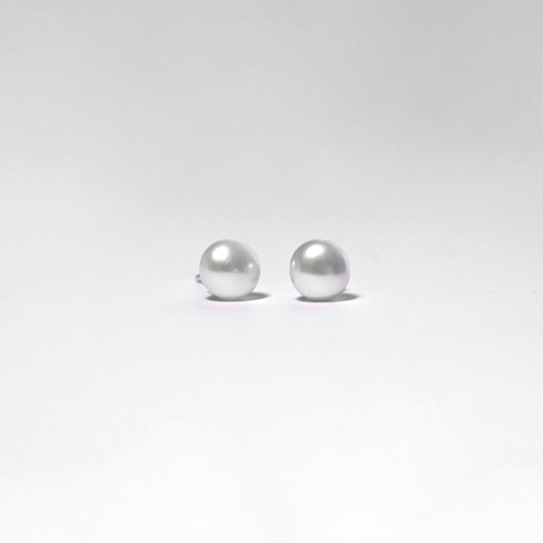 Sterling Silver 925 White Freshwater Pearls 6-6.5mm Earrings