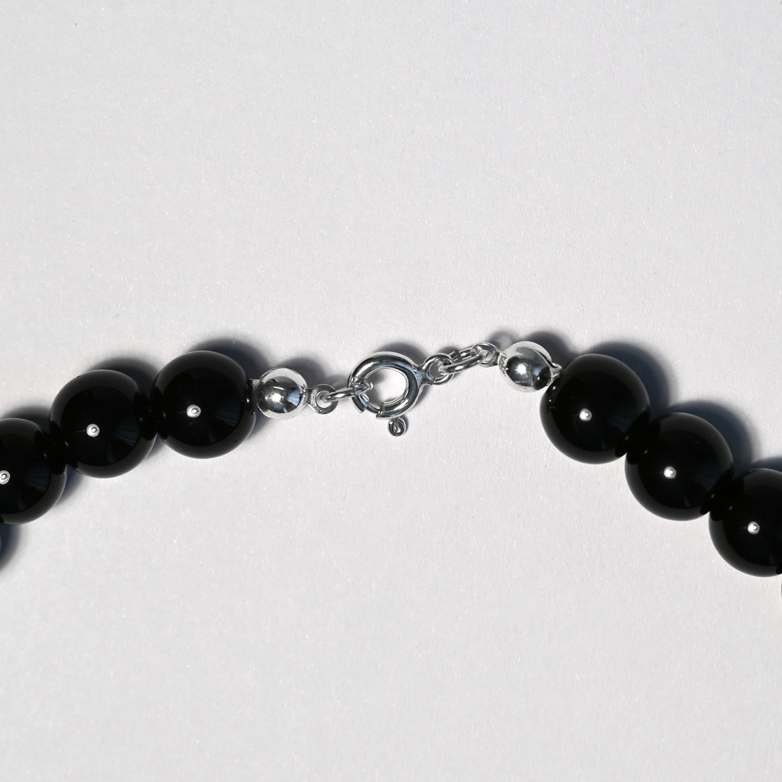 Natural Black Onyx Sterling Silver 925 Necklace