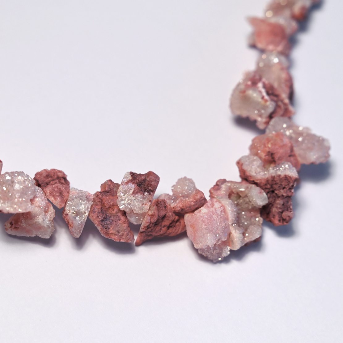 Natural Pink Cotton Candy Quartz Sterling Silver 925 Necklace