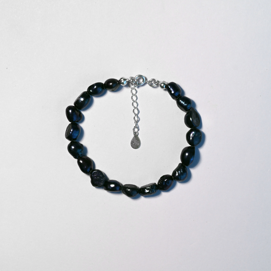 Black Freshwater Pearl Sterling Silver Bracelet