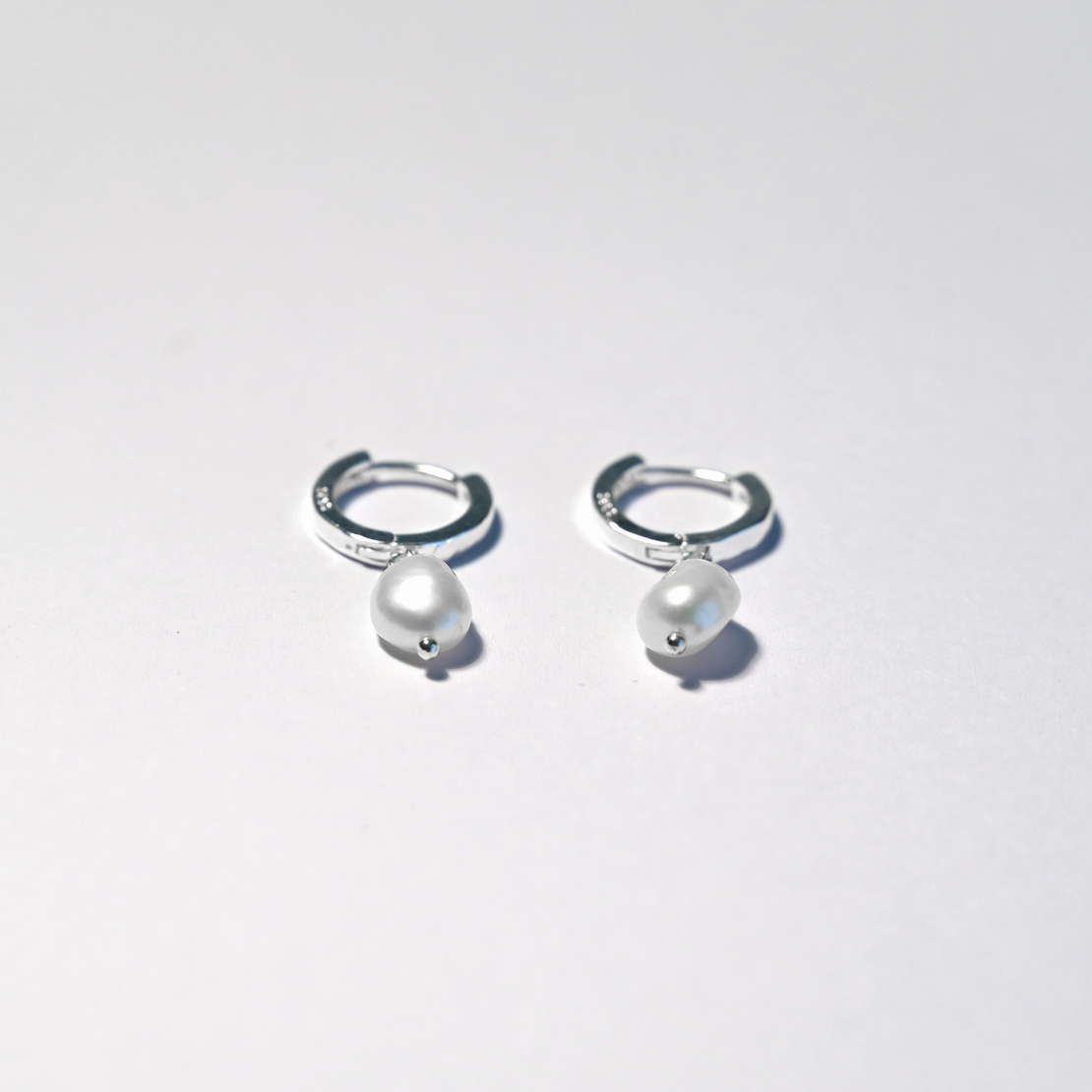 Sterling Silver 925 Earrings with White Pearls