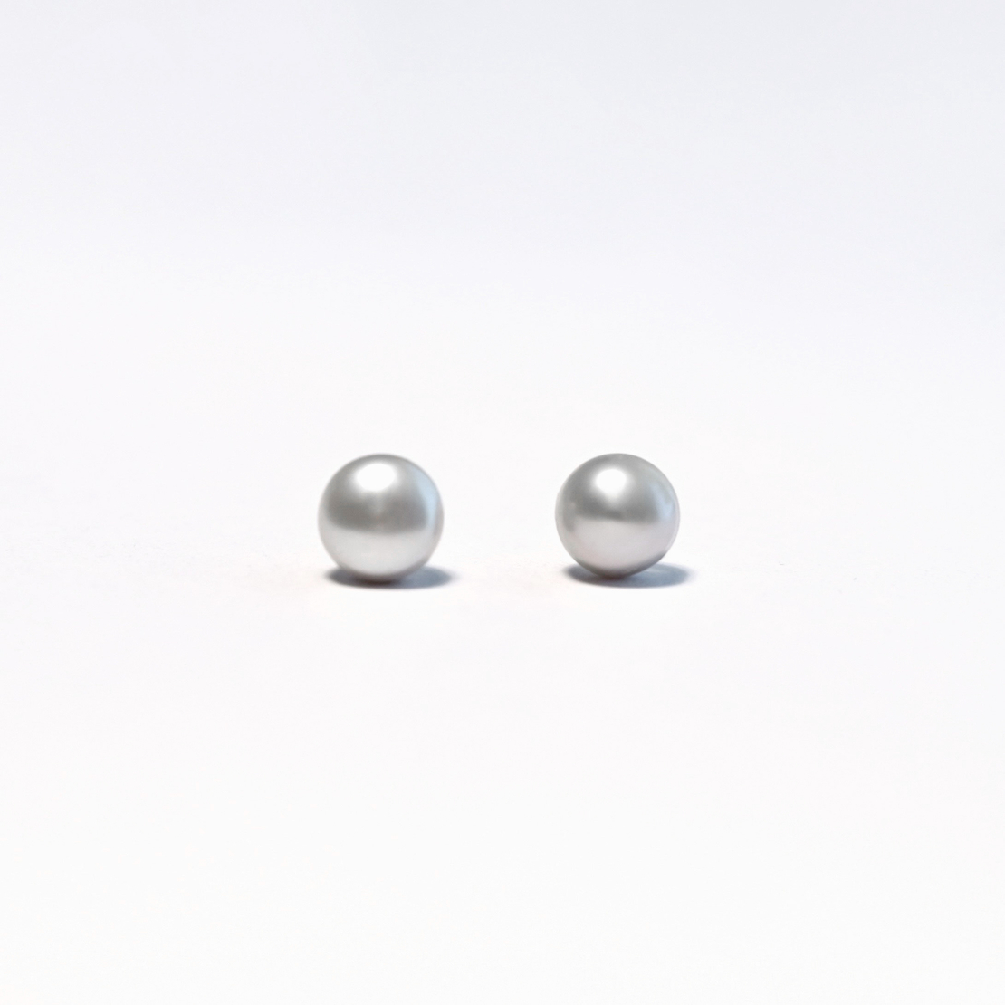 Gray Freshwater Pearls 7.5-8mm Sterling Silver 925 Earrings