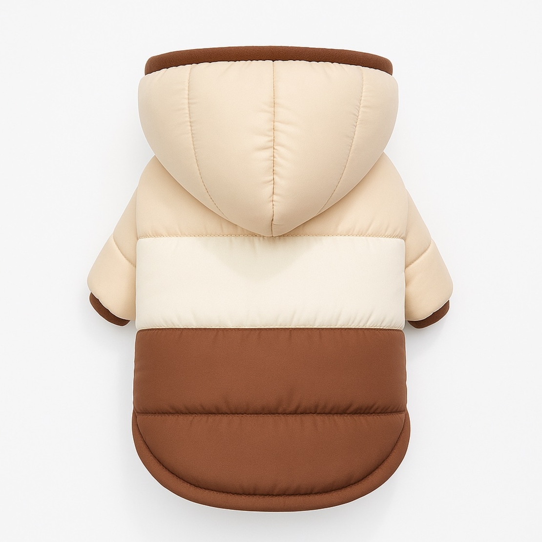 Елегантно зимно яке с качулка за кучета - цвят кафе