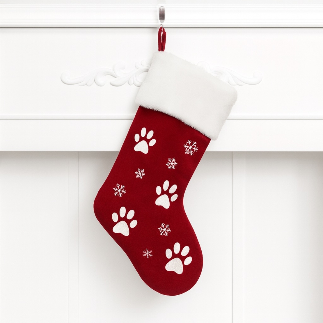 Коледен чорап на лапички за кучета и котки