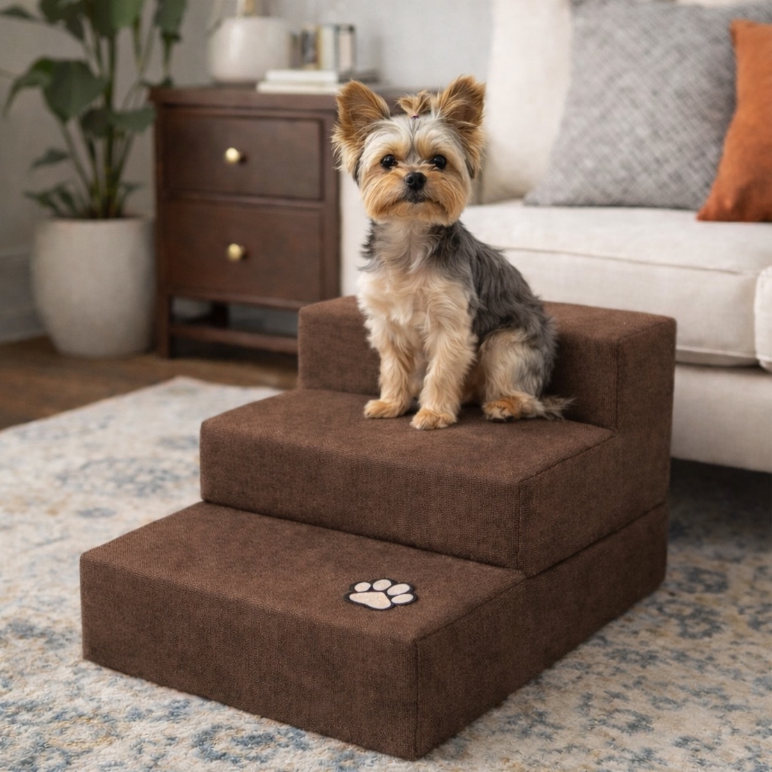 Тройни стълби за дребни породи кучета и котки