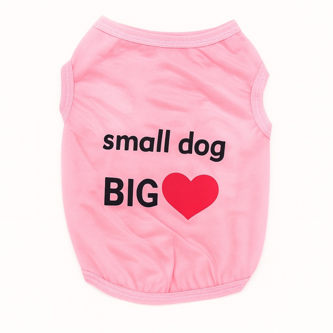 Стилна дрешка Small dog big heart за кучета - розова