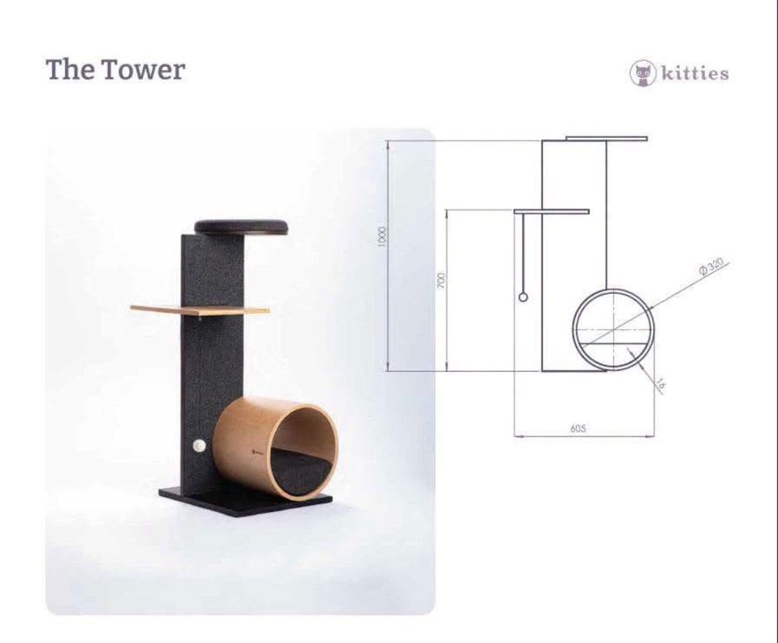 Дизайнерска котешка кула за катерене THE TOWER