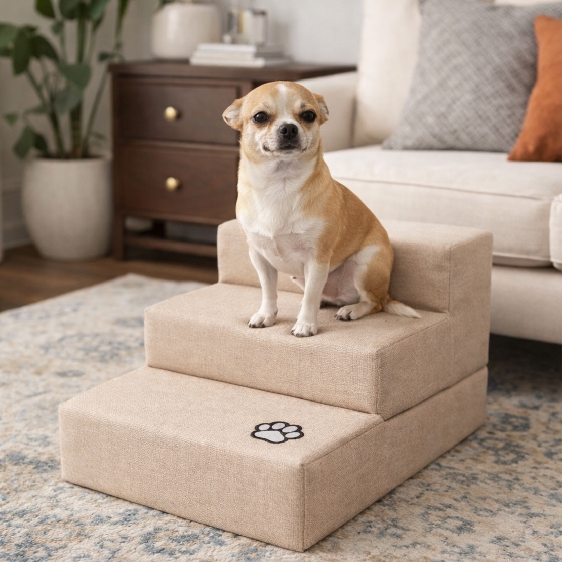 Тройни стълби за дребни породи кучета и котки