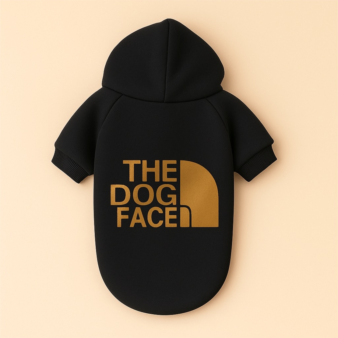 Стилна дрешка The dog face за кучета - черна/златна