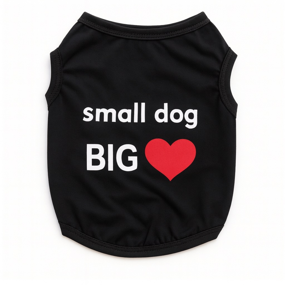 Стилна дрешка Small dog big heart за кучета - черна