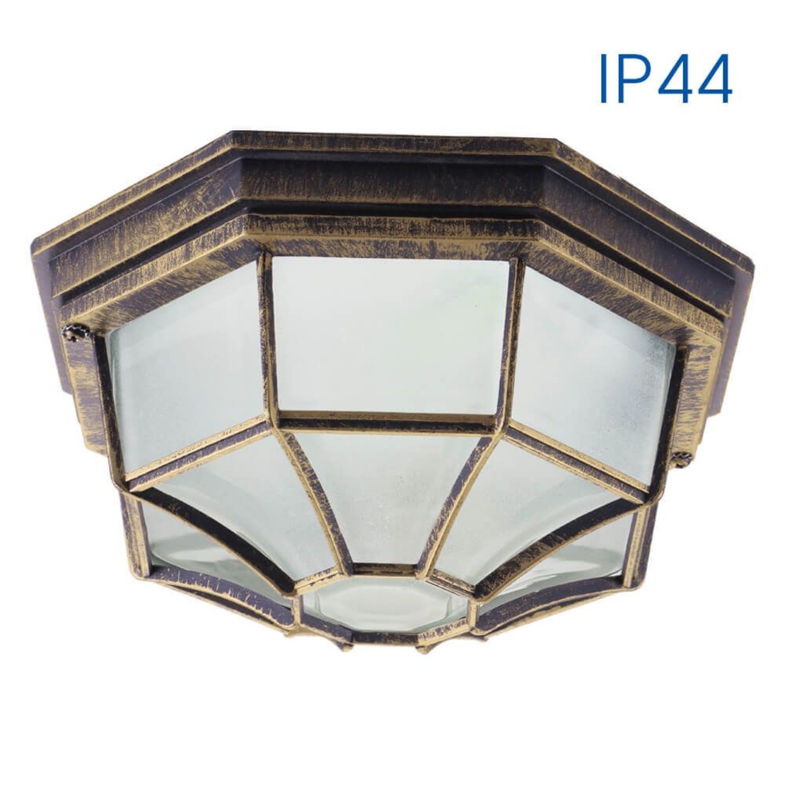 Плафониера BERLIN ∙ 1 x E27 ∙ антично злато ∙ IP44