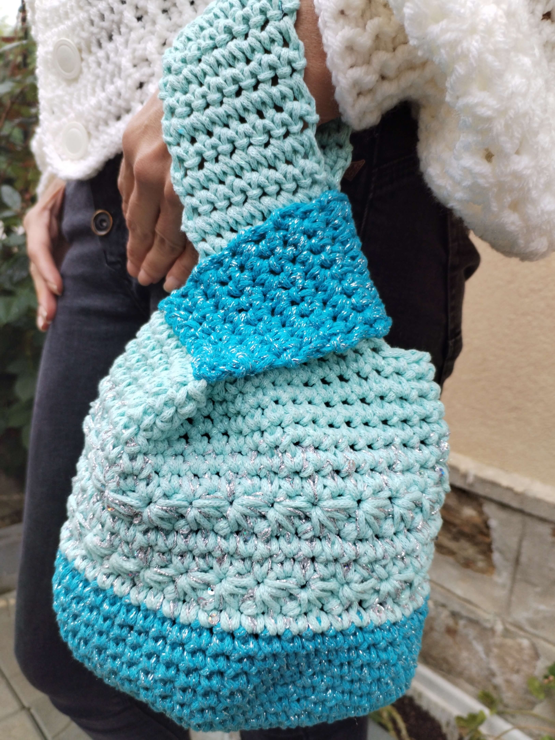 Digital product-How to knit a modern Japanese knot handbag