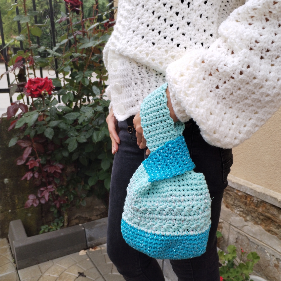 Digital product-How to knit a modern Japanese knot handbag