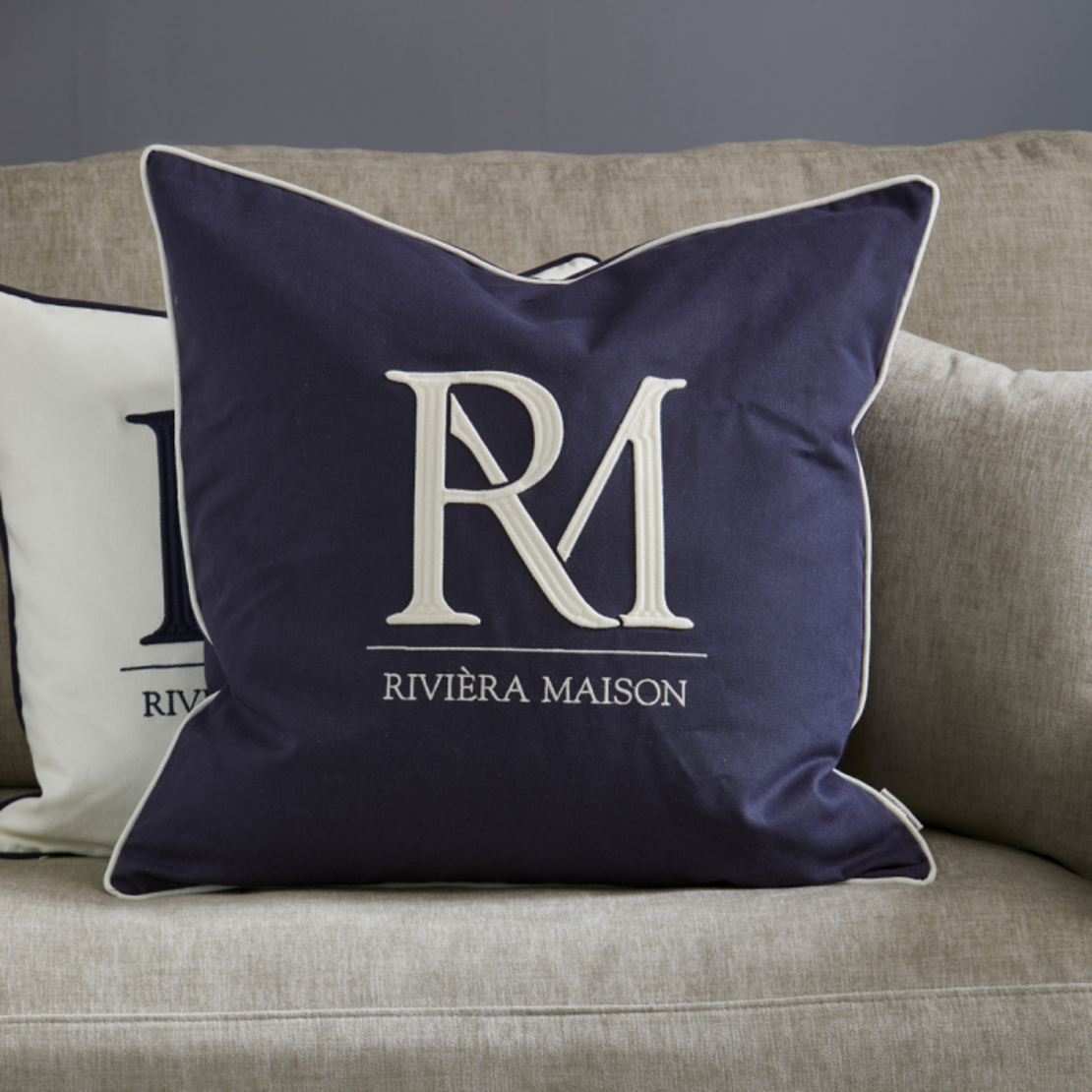 Възглавница RM Monogram,синя,60см/60см