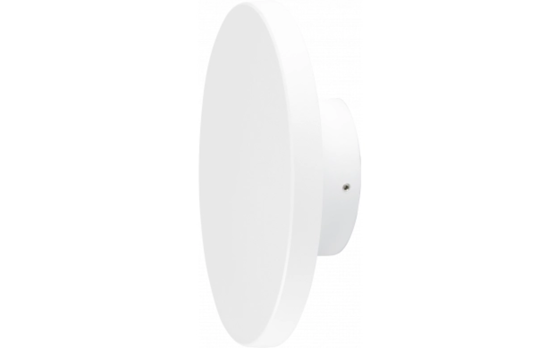 LED стенен осветител, алуминий, бял, IP65, 12W, 3000K, Ø150x46 мм