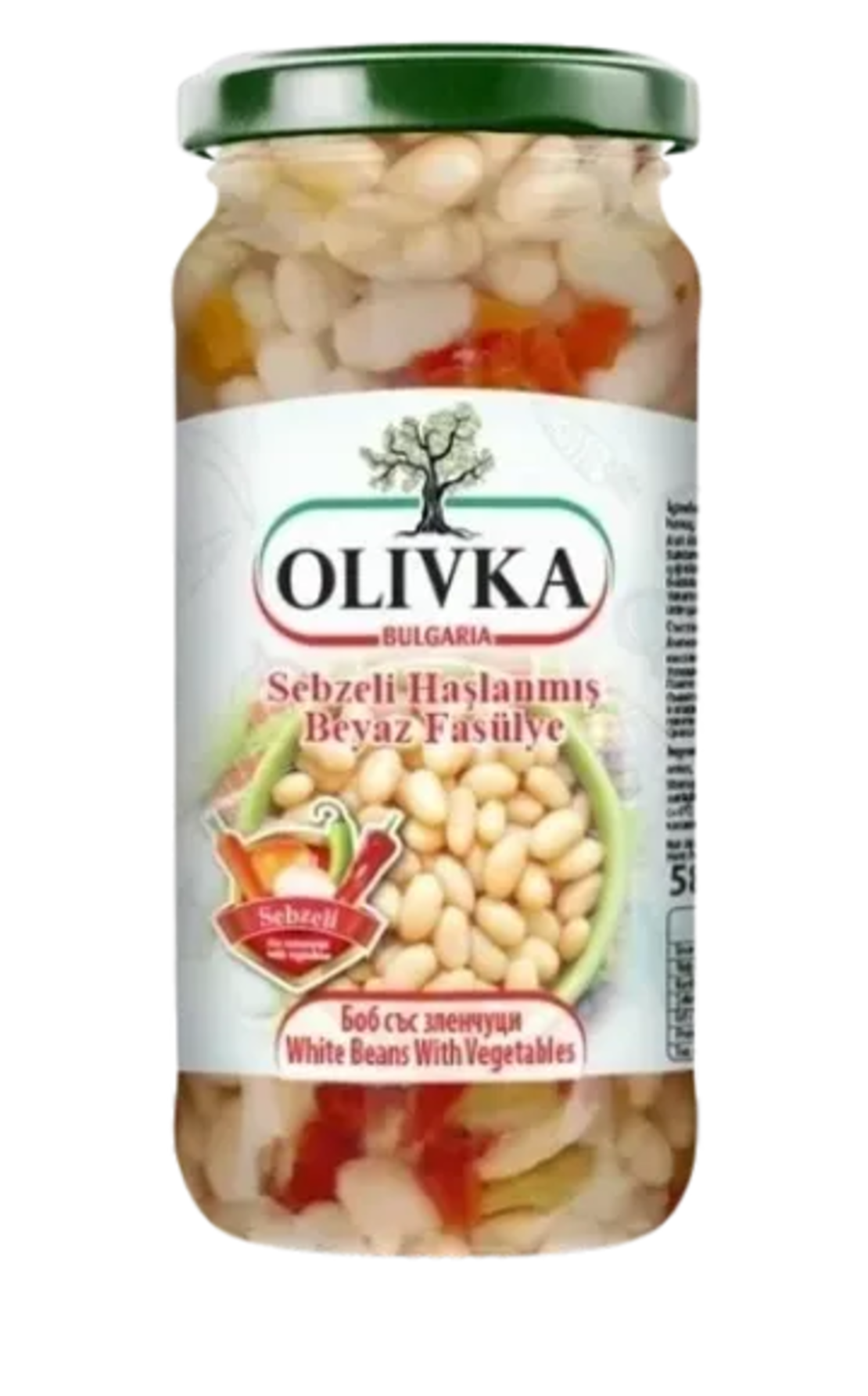 ОЛИВКА БЯЛ БОБ СЪС ЗЕЛЕНЧУЦИ 580Г