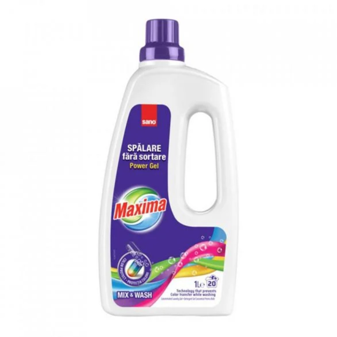 SANO MAXIMA MIX&WASH Гел за пране, 20 пранета-1 литър.