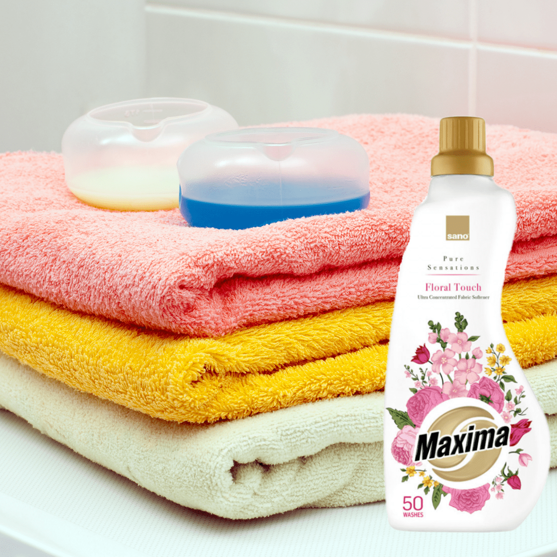 Омекотител Sano Maxima Floral Touch, 1 литър, 40 пранета