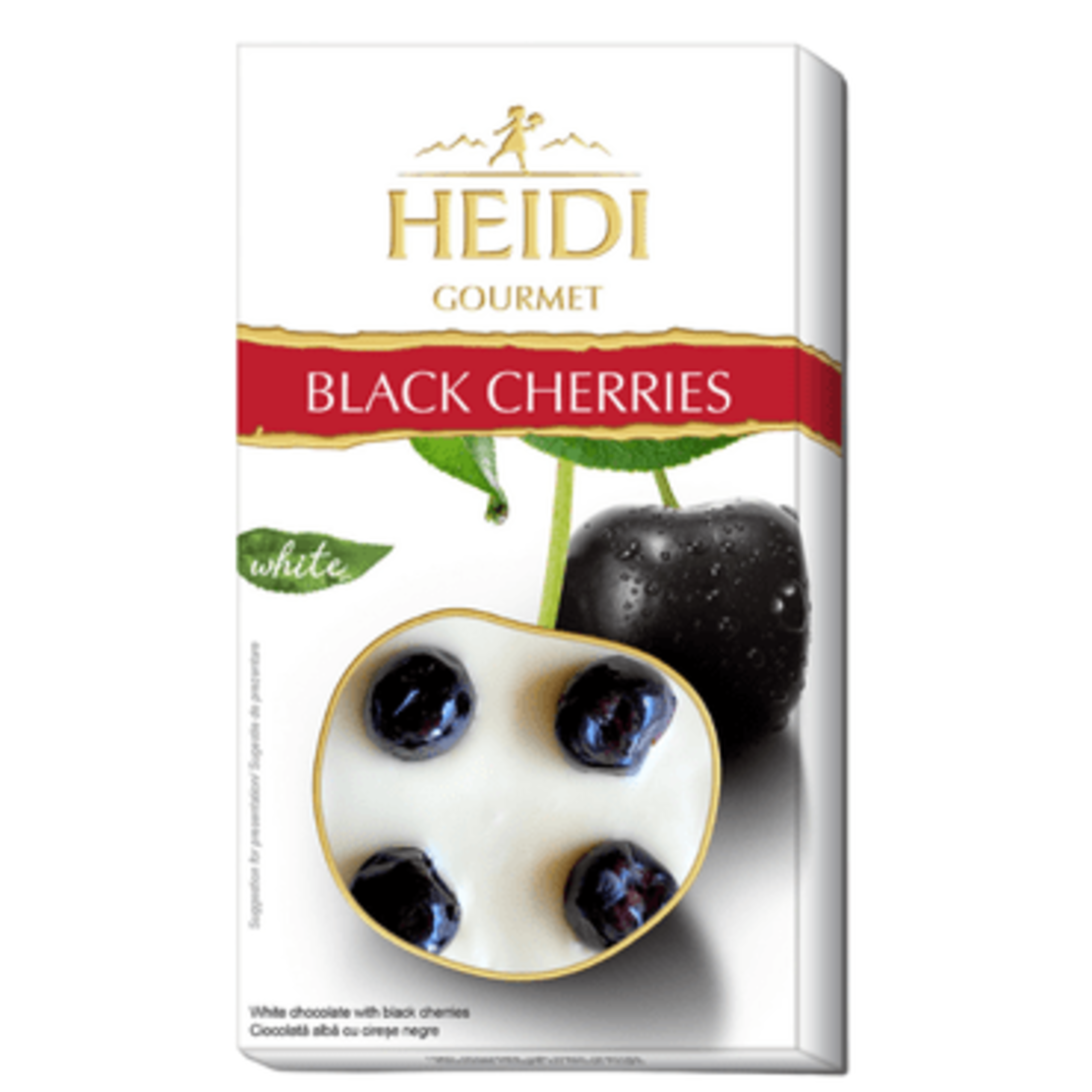 HEIDI шоколад ГУРМЕ ПЛОД - бял черна череша